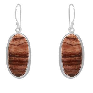 Coconut Jasper 1.5" 925 Sterling Silver Earring (RS29-131)