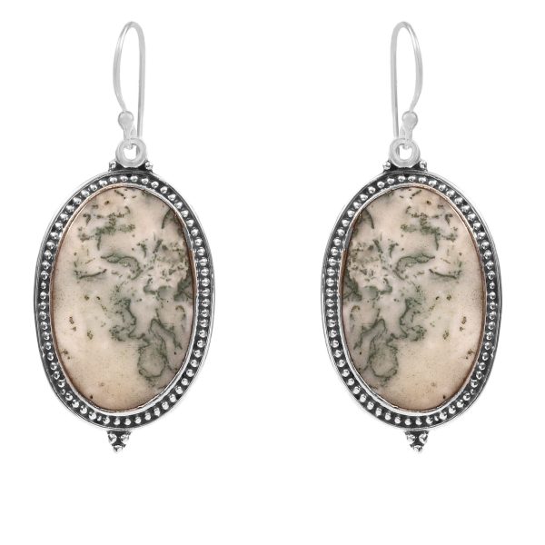 Tree Agate 1.75â€³ 925 Sterling Silver Earring (REXT52-14)