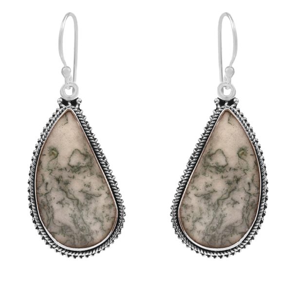 Tree Agate 1.75â€³ 925 Sterling Silver Earring (REXT52-19)