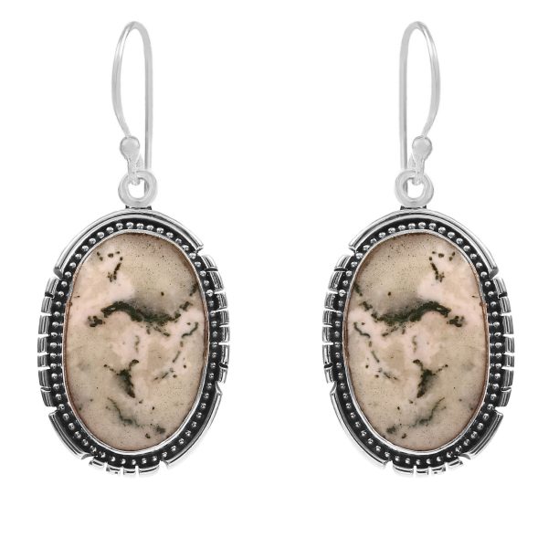 Tree Agate 1.75â€³ 925 Sterling Silver Earring (REXT52-23)