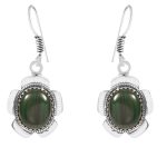 Malachite Southwest Style 1.5" 925 Sterling Silver Earring (REXT30-19)