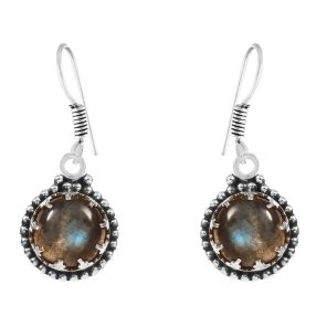 Labradorite Earring 1.25" 925 Sterling Silver Earring (REXT40-60)