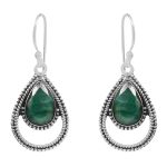 Emerald 1.5" 925 Sterling Silver Earring (REXT40-3)