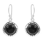 Black Onyx  Southwest Style 1.25" 925 Sterling Silver Earring (REXT30-12)