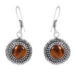 Tigerâ€™s Eye 1.5" 925 Sterling Silver Earring (REXT40-40)