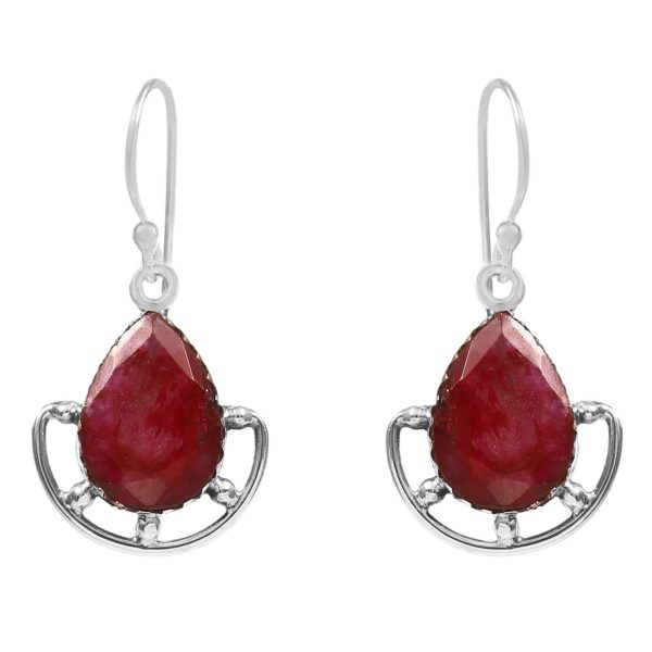 Ruby 1.5" 925 Sterling Silver Earring (REXT40-15)