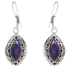 Lapis Lazuli 1.5" 925 Sterling Silver Earring (REXT40-28)