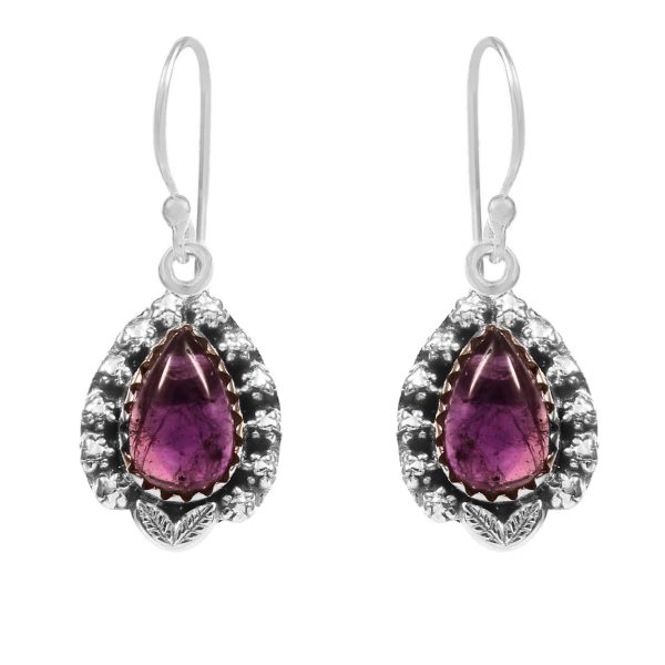 Amethyst Earring 1.25" 925 Sterling Silver Earring (REXT30-4)