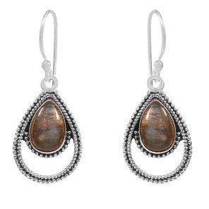 Labradorite Earring 1.5" 925 Sterling Silver Earring (REXT40-9)