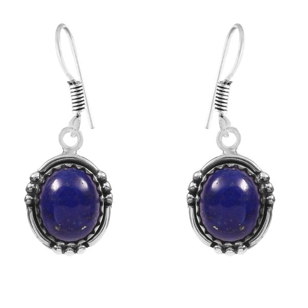 Lapis Lazuli 1.5" 925 Sterling Silver Earring (REXT40-55)
