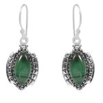 Malachite Southwest Style 1.5" 925 Sterling Silver Earring (REXT30-53)