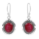 Ruby Southwest Style 1.5" 925 Sterling Silver Earring (REXT30-33)