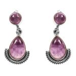 Amethyst Earring 1.2" 925 Sterling Silver Stud Earring (REXT30-60)