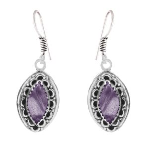 Labradorite Earring 1.5" 925 Sterling Silver Earring (REXT40-34)