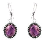 Amethyst Earring 1.5" 925 Sterling Silver Earring (REXT40-59)