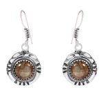 Labradorite Southwest Style 1.5" 925 Sterling Silver Earring (REXT30-42)