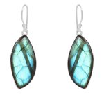 Labradorite 1.5â€³ 925 Sterling Silver Earring (REXT28-49)