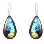 Labradorite 1.5â€³ 925 Sterling Silver Earring (REXT28-48)