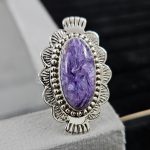 Charoite Southwest Style 925 Silver Ring (RS103-156)
