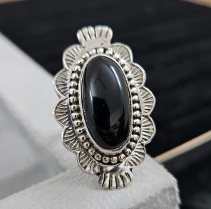 Black Onyx Southwest Style 925 Silver Ring (RS103-155)
