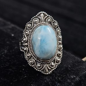 Larimar Southwest Style 925 Silver Ring (RS103-151)