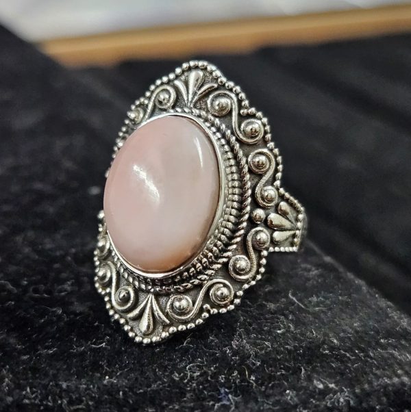 Pink Opal Southwest Style 925 Silver Ring (RS103-149) - Image 2
