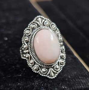 Pink Opal Southwest Style 925 Silver Ring (RS103-149)