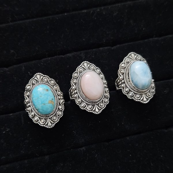 Pink Opal Southwest Style 925 Silver Ring (RS103-149) - Image 3