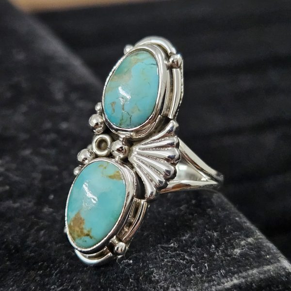 Mohave Turquoise Southwest Style 925 Silver Ring (RS28-25) - Image 3