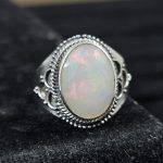 Ethiopian Opal Cut Gemstone 925 Sterling Silver Ring (RS32-86)