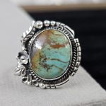 Southwest Kingman Turquoise Size US 8 925 Sterling Silver Ring (RS105-392)