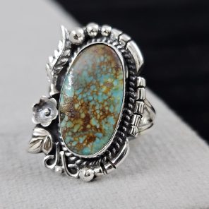 Southwest Kingman Turquoise Size US 6 925 Sterling Silver Ring (RS105-382)