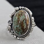 Southwest Kingman Turquoise Size US 8 925 Sterling Silver Ring (RS105-391)
