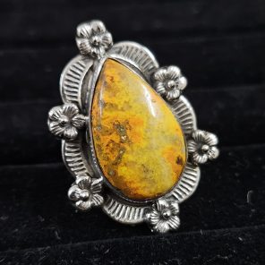 Southwest Bumble Bee Jasper Size US 7 925 Sterling Silver Ring (RS105-408)
