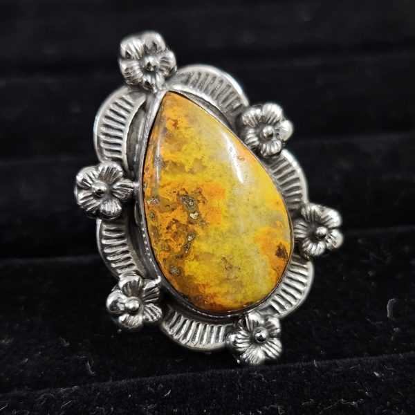 Southwest Bumble Bee Jasper Size US 7 925 Sterling Silver Ring (RS105-408)