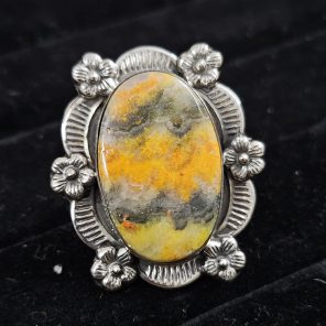 Southwest Bumble Bee Jasper Size US 6 925 Sterling Silver Ring (RS105-405)