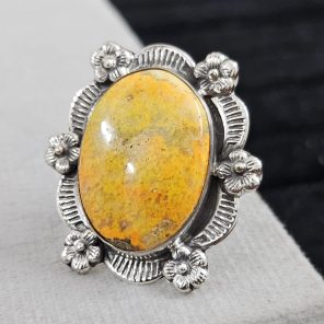 Southwest Bumble Bee Jasper Size US 6 925 Sterling Silver Ring (RS105-406)