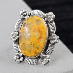 Southwest Bumble Bee Jasper Size US 9 925 Sterling Silver Ring (RS105-417)