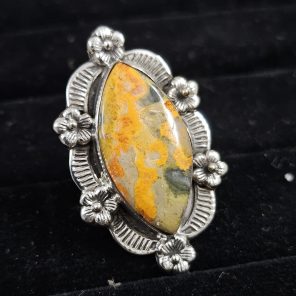 Southwest Bumble Bee Jasper Size US 6 925 Sterling Silver Ring (RS105-403)