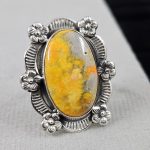 Southwest Bumble Bee Jasper Size US 10 925 Sterling Silver Ring (RS105-421)
