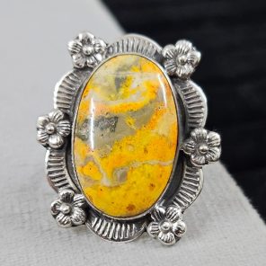 Southwest Bumble Bee Jasper Size US 7 925 Sterling Silver Ring (RS105-407)