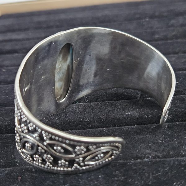 Larimar Southwest Style 925 Sterling Silver Cuff Bangle (RSB2-158) - Image 4