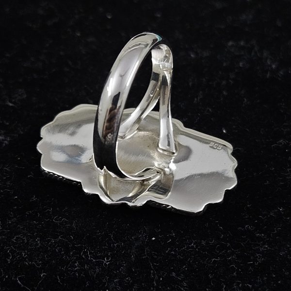 Black Onyx Southwest Style 925 Silver Ring (REXT2-2) - Image 2