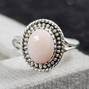 Pink Opal Dainty 925 Sterling Silver Ring (RS27-22)