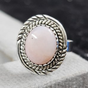 Pink Opal Dainty 925 Sterling Silver Ring (RS27-19)