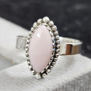 Pink Opal Dainty 925 Sterling Silver Ring (RS27-21)