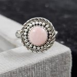 Pink Opal Dainty 925 Sterling Silver Ring (RS27-17)