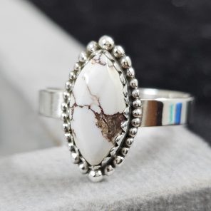 Wild Horse Jasper Dainty 925 Sterling Silver Ring (RS27-30)
