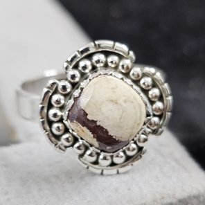 Wild Horse Jasper Dainty 925 Sterling Silver Ring (RS27-34)