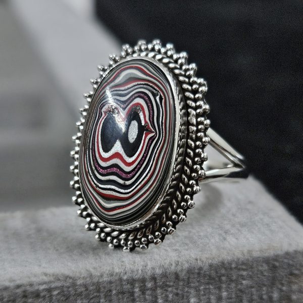 Fordite Size US 10 925 Sterling Silver Ring (REXT44-19) - Image 3